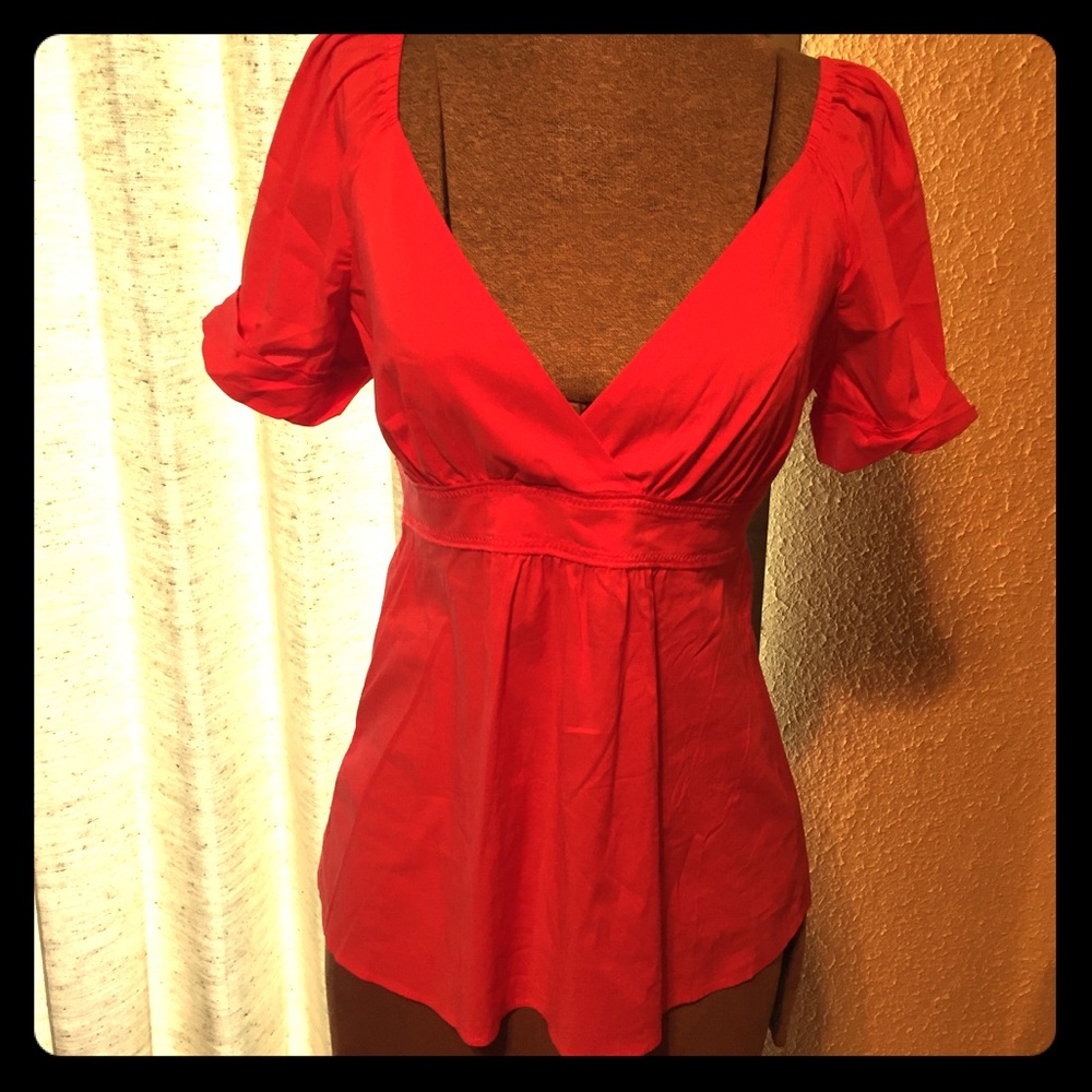 BCBG maxazria v-neck pink top